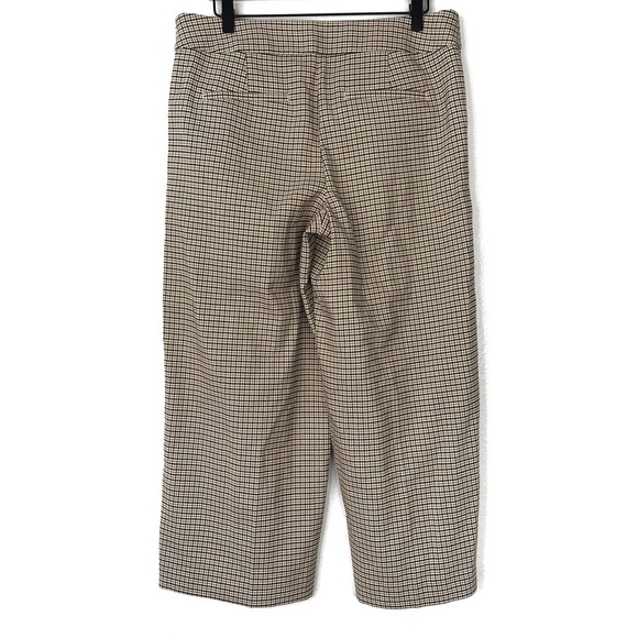 ANN TAYLOR LOFT Plaid Checkered High Rise Wide Leg Crop Pants 8 - Picture 2 of 7